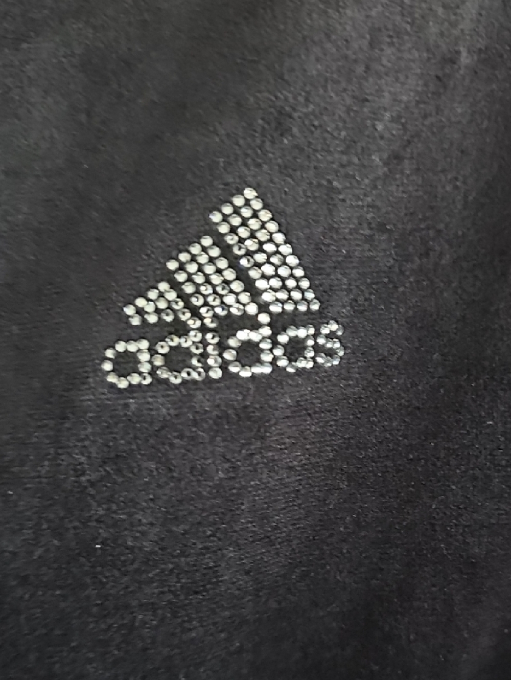 Adidas Black velvet Track Jacket and Pant Set with White Three Stripes - Picture 5 of 6